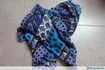 Leuk sjaaltje - mooie sjaal met retro motief blauw IEPER, Porté, Écharpe