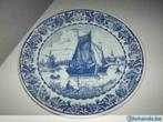 Delfts blauw - bord zeilboot (visser en molen), Antiek en Kunst, Ophalen