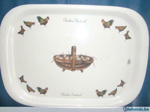 dienblad met kippen PASEN, Huis en Inrichting, Keuken | Servies, Gebruikt, Schaal of Schalen, Ophalen of Verzenden