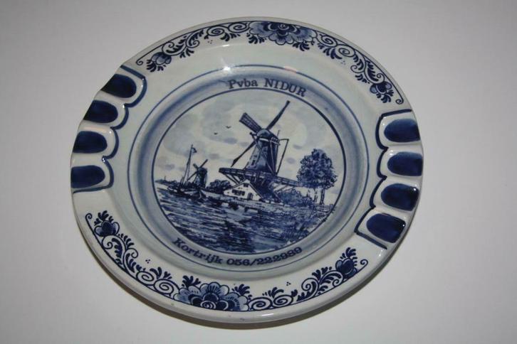 Oude Asbak Delft blue handpainted Made in Holand (reclame), Antiek en Kunst, Curiosa en Brocante, Ophalen of Verzenden