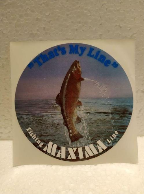 Vintage Sticker - Fishing - Vissen - Maxima - That's my Line, Verzamelen, Stickers, Nieuw, Merk, Ophalen of Verzenden