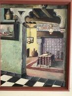Schilderij oude keuken, Antiek en Kunst, Ophalen of Verzenden