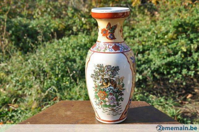 vase style asiatique decor aux oiseaux, Antiek en Kunst, Antiek | Vazen