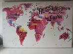 tableau carte du monde, Comme neuf, Peinture, 75 à 100 cm, Enlèvement ou Envoi