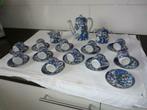 service à café japonais vaisselle service blanc bleu doré, Enlèvement ou Envoi, Utilisé