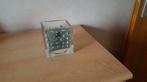 Cube transparent en verre avec billes décoratives, Enlèvement, Utilisé