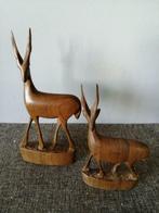 Couple de gazelles en bois vintage, Enlèvement ou Envoi