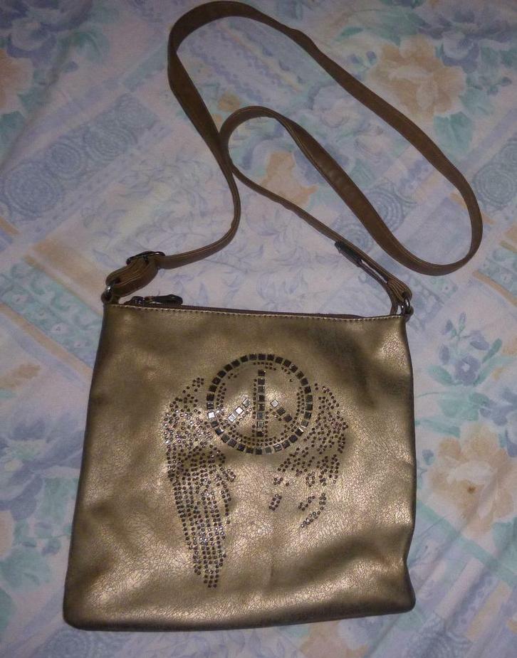 goudkleurige handtas met lange riem               NIEUW, Handtassen en Accessoires, Tassen | Damestassen, Nieuw, Handtas, Oranje