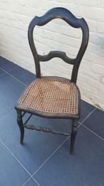 Vintage stoel zwart met  rieten zitting, Enlèvement