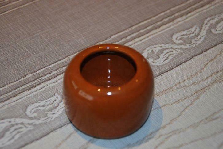 voederpotjes in bruin aardenwerk: hoogte 4cm - breedte 5cm, Dieren en Toebehoren, Overige Dieren-accessoires, Gebruikt, Ophalen