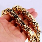 Zware koningsketting - Evan - in goudkleur 12 mm dikte, Handtassen en Accessoires, Kettingen, Verzenden, Nieuw, Goud, Overige materialen