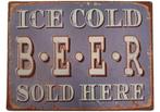 Metalen Borden Spreuken Ice Cold Beer Motieven Tekst Retro