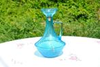 §  vase cruche verre craquelé bleu, Antiquités & Art, Enlèvement ou Envoi