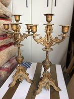 Paire de chandelier ou candélabre à quatre branches en bronz, Cuivre ou Bronze, Enlèvement ou Envoi