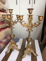 Paire de chandelier ou candélabre à quatre branches en bronz, Ophalen of Verzenden