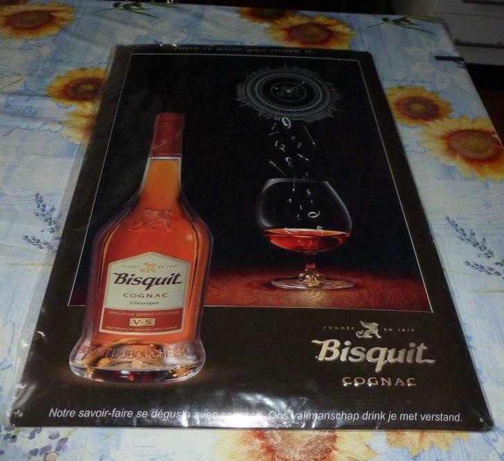 Plaque émaillée Bar Party Cognac Bisquit 