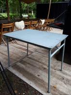 Partij vintage industriële stalen klaptafels horeca terras, Huis en Inrichting, Tafels | Eettafels, Gebruikt, Rechthoekig, Ophalen of Verzenden