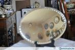 ancien miroir ovale à poser bord taillé a la roue, Antiquités & Art, Antiquités | Outils & Instruments, Enlèvement ou Envoi