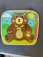 Houten puzzel beer, Kinderen en Baby's, Speelgoed | Kinderpuzzels, Van hout, Minder dan 10 stukjes, Zo goed als nieuw, 2 tot 4 jaar