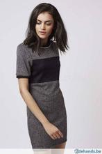 Grijs/wit gespikkeld zwarte colour block jurk Topshop mt. M, Kleding | Dames, Jurken, Nieuw, Verzenden