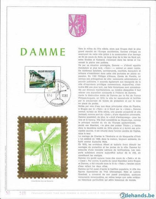 postzegels belgië-  kunstblad- damme, Postzegels en Munten, Postzegels | Europa | België, Ophalen of Verzenden