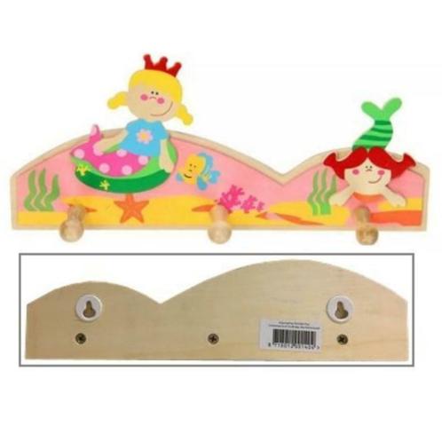 Kinder kapstok hout zeermeermin, piraat of vlinders, Maison & Meubles, Accessoires pour la Maison | Portemanteaux, Neuf, Portemanteau enfant