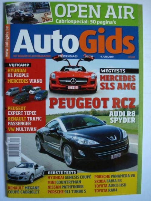AutoGids 799 Mercedes SLS AMG/Peugeot RCZ/Leon WTCC/Audi R8, Boeken, Auto's | Folders en Tijdschriften, Zo goed als nieuw, Algemeen