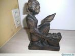 Antique/Vintage-Statue en boisd'une femme assise (DS183-e), Antiquités & Art, Art | Sculptures & Bois, Enlèvement ou Envoi