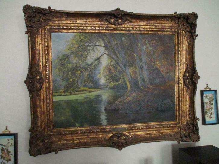 SCHILDERIJ OLIEVERF OP DOEK "HERFSTSTEMMING EKEREN-DONK", Antiek en Kunst, Kunst | Schilderijen | Klassiek, Ophalen