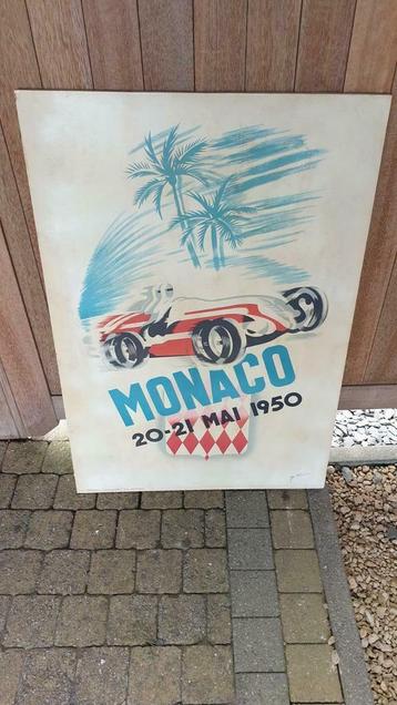 Rally Monaco 1950 op houten plaat.  beschikbaar voor biedingen