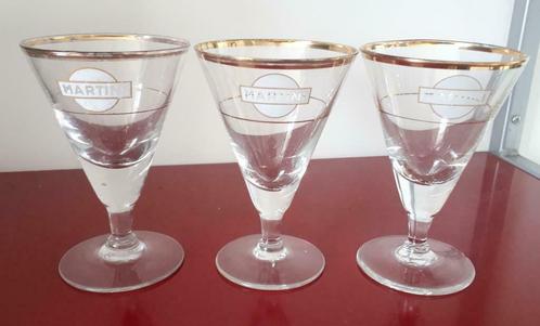 Lot de 3 verres Martini, Collections, Verres & Petits Verres, Utilisé, Autres types, Enlèvement