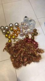 Lot de boules de Noël et guirlande rouge dorée, Divers, Utilisé