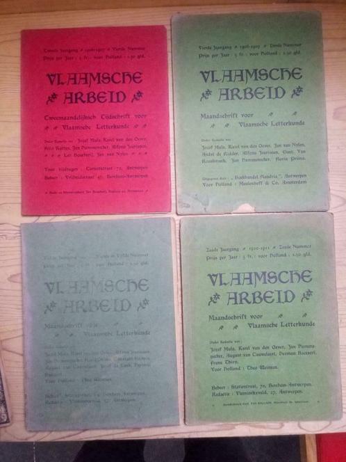 4 oude nrs van Vlaamsche Arbeid, Livres, Littérature, Utilisé, Enlèvement ou Envoi