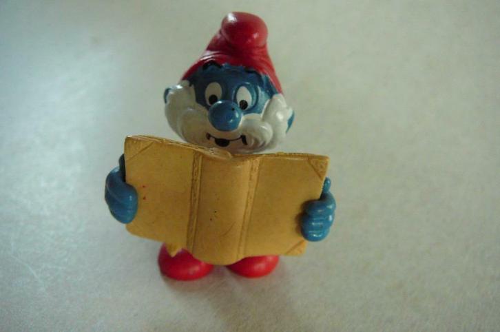 papa Smurf with magic book Smurf schtroumpf Peyo, Verzamelen, Stripfiguren, Gebruikt, Beeldje of Figuurtje, Smurfen, Verzenden