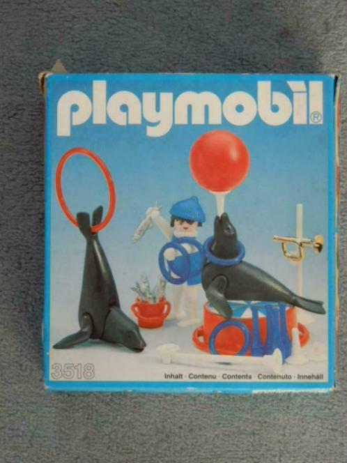 Vintage Playmobil Trainer en speelgoed met zeeleeuwen, Kinderen en Baby's, Speelgoed | Playmobil, Gebruikt, Complete set, Ophalen of Verzenden