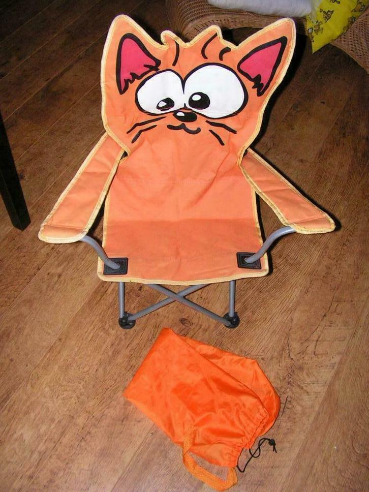 Kinderzitje in zeilstof kat, Kinderen en Baby's, Kinderstoelen, Nieuw, Inklapstoel, Ophalen of Verzenden