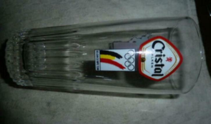 #M bier glas CRISTAL ALKEN BelgianOlympicTeam ULLA WERBROUCK, Verzamelen, Glas en Drinkglazen, Nieuw, Bierglas, Ophalen of Verzenden