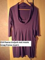 Paarse trui jurk met mooie kraag Fransa maat L PRIJSVERLAGIN, Fransa, Paars, Maat 42/44 (L), Ophalen of Verzenden