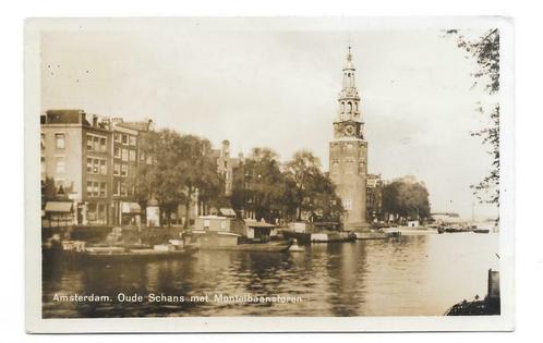 Amsterdam Oude Schans met Montelbaanstoren, Verzamelen, Postkaarten | Nederland, Gelopen, Noord-Holland, 1940 tot 1960, Ophalen of Verzenden