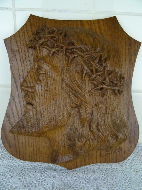 Sculpture sur bois pleurant la tête du Christ Constant Groot, Antiquités & Art, Art | Sculptures & Bois, Enlèvement ou Envoi