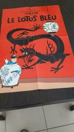 Poster Tintin Le Lotus Bleu, Collections, Personnages de BD, Tintin, Image, Affiche ou Autocollant, Enlèvement ou Envoi, Neuf