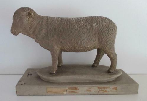 vintage leer object slagerij schaap in plaaster 12A, Antiquités & Art, Curiosités & Brocante, Envoi