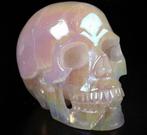 Regenboog Aura Titanium Schedel Skull Doodshoofd Parelmoer, Verzamelen, Mineralen en Fossielen, Ophalen of Verzenden