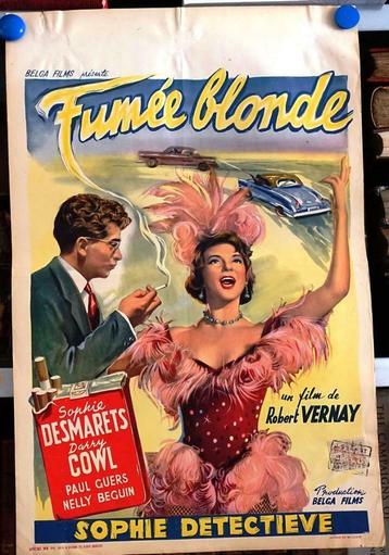 Filmposter Fumée blonde - Robert Vernay, Sophie Desmarets, Enlèvement ou Envoi, Rectangulaire vertical, A1 jusqu'à A3, Utilisé