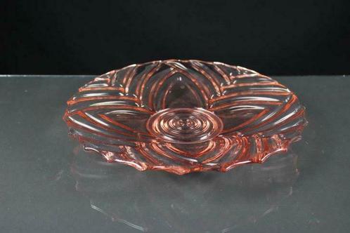 roze Art Deco schaal, Antiek en Kunst, Antiek | Glaswerk en Kristal