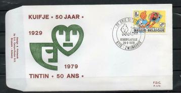 Année 1979 : FDC 1944 - Tintin/Kuifje - Obli Zwijnaarde, Enlèvement ou Envoi
