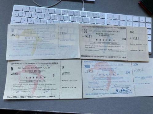 4 kasbons mijn Waterschei FDC, Postzegels en Munten, Bankbiljetten | België, Setje, Ophalen of Verzenden