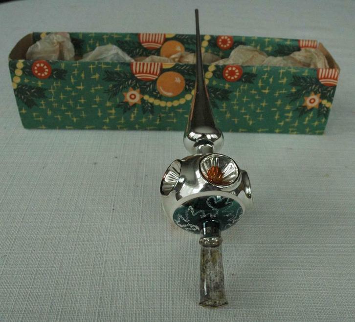 Oude glazen kerstbal ,de piek, Divers, Noël, Utilisé, Enlèvement ou Envoi