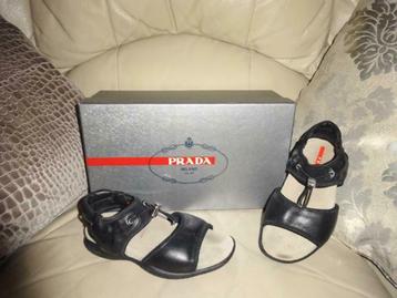 PRADA sandalen np€120 origineel taille 30 suede leer zwart