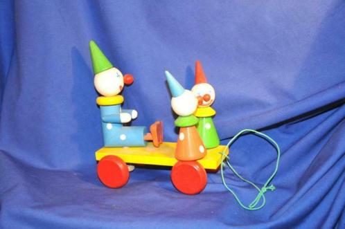 § jouet de bois ancien 3 clowns avant arriere, Antiquités & Art, Antiquités | Jouets, Enlèvement ou Envoi